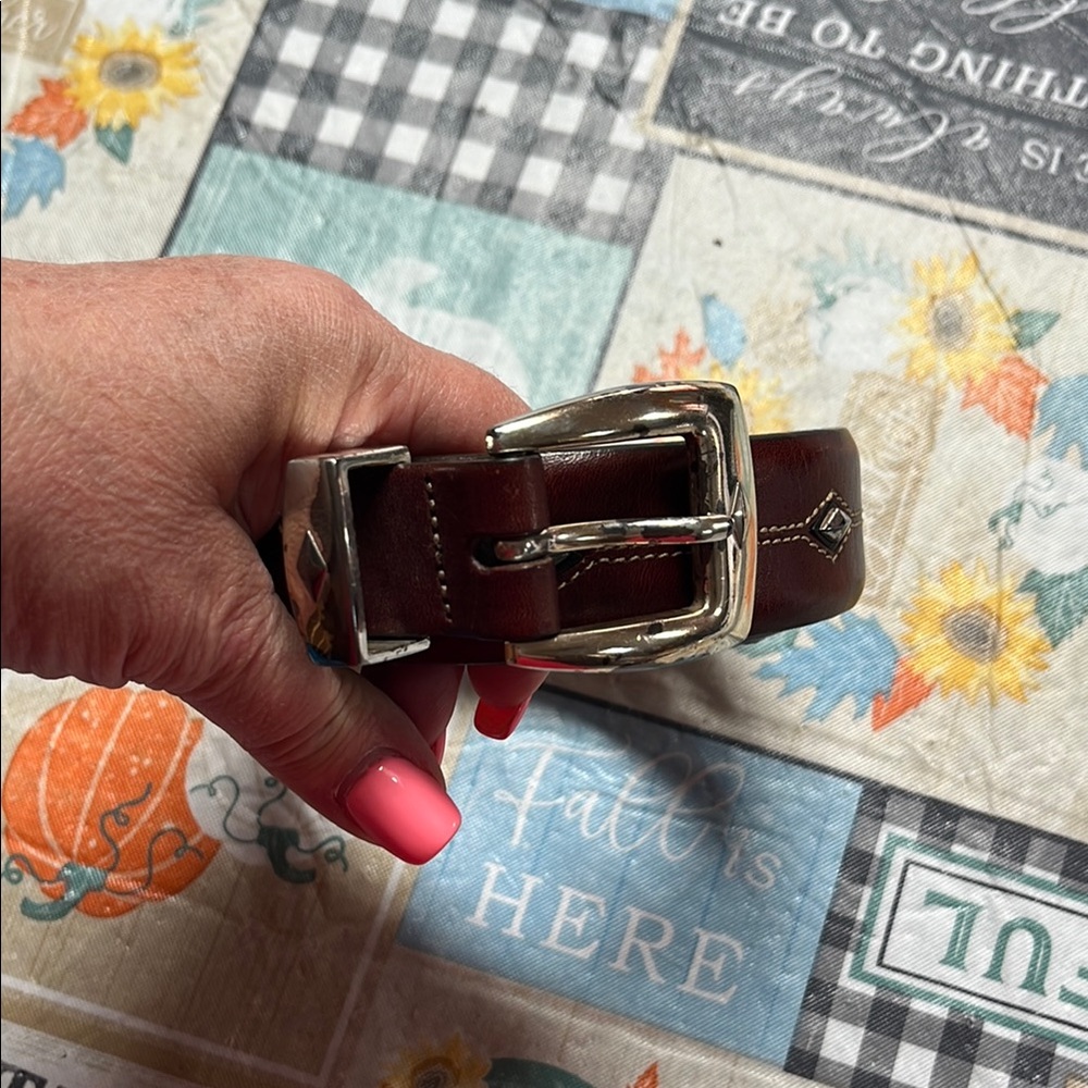 Brighton DENVER DIAMOND Black Leather Belt Size 38 P3507